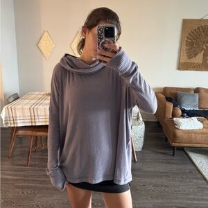 We The Free Lavender Cowl Neck Sweater